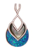 Inlay Opal and Black Mother of Pearl Ladies Pendant