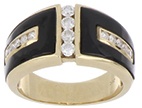 Onyx and Diamond Men's Ring