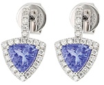 Tanzanite Earrings with White Diamonds