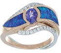 Tanzanite Ring with Inlay Opal