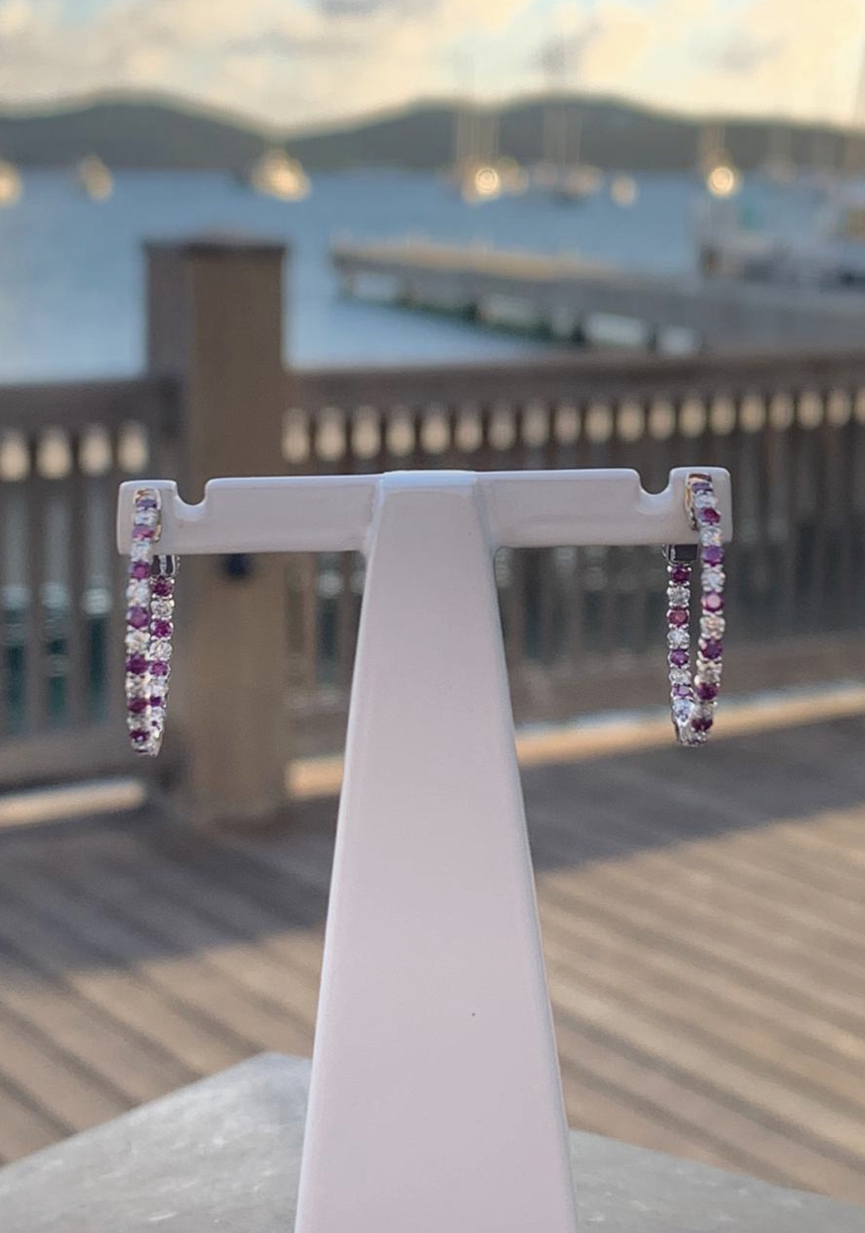 Purple Diamond Ladies Earrings